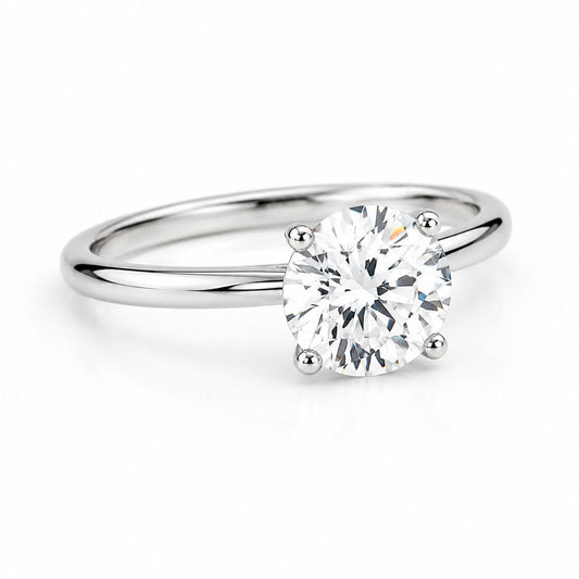 Solitario de .50ct Corte Redondo en Oro 14k