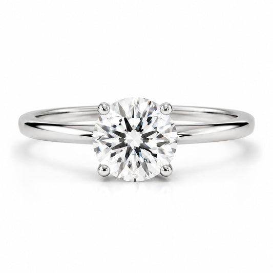 Solitario de .50ct Corte Redondo en Oro 14k
