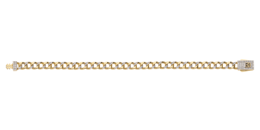 Pulsera Cubana en Oro de 10k y 14k con Circonias
