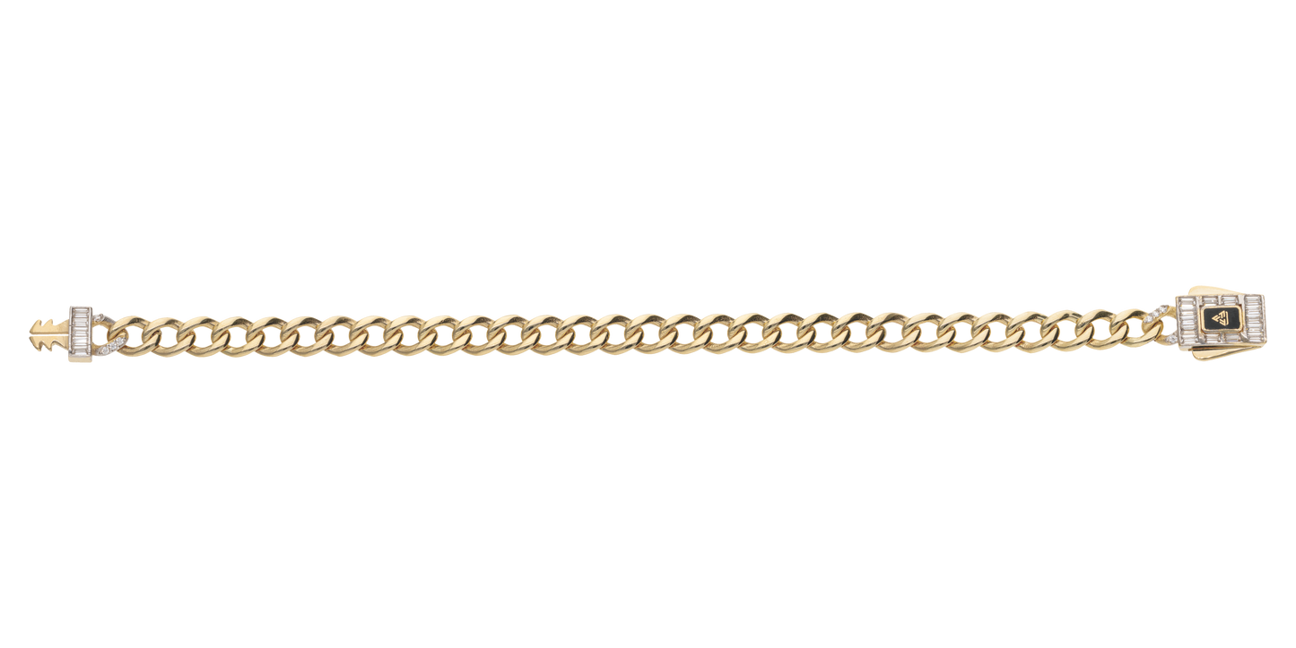 Pulsera Cubana en Oro de 10k y 14k con Circonias