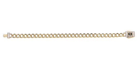 Pulsera Cubana en Oro de 10k y 14k con Circonias