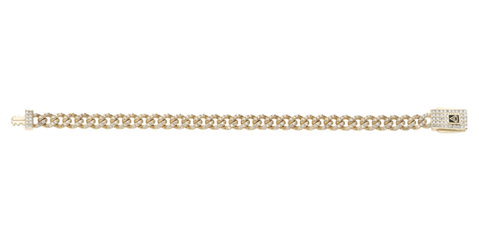 Pulsera Cubana en Oro 10k y 14k con Circonias