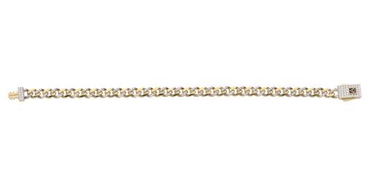 Pulsera Cubana en Oro de 10k y 14k con Circonias
