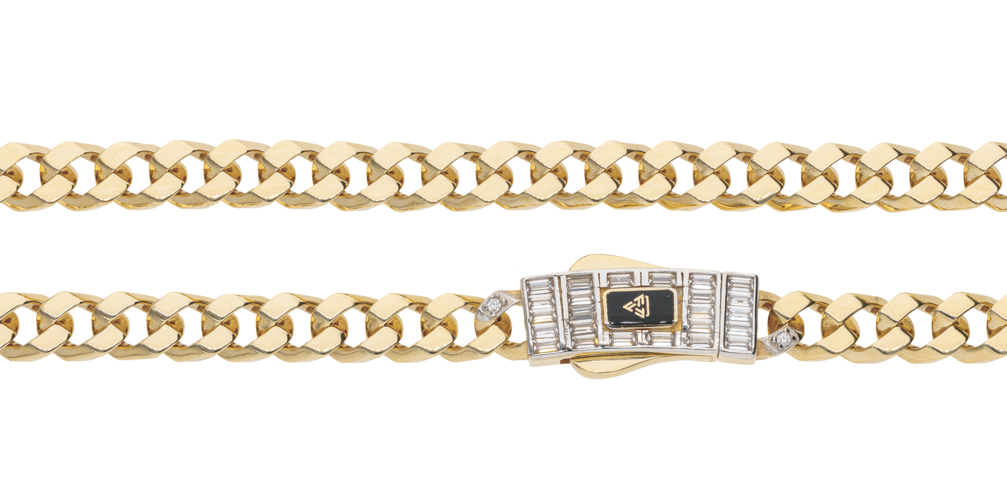 Cadena Cubana de 5mm en Oro 10k y 14k con Circonias