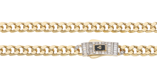 Cadena Cubana de 5mm en Oro 10k y 14k con Circonias