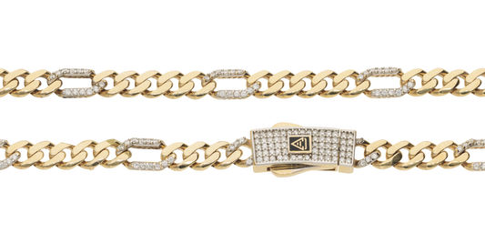 Cadena de Eslabones 5mm en Oro 10k y 14k con Circonias