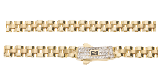 Cadena de Eslabón Cuadrado doble 5.3mm en Oro 10k y 14k con Circonias
