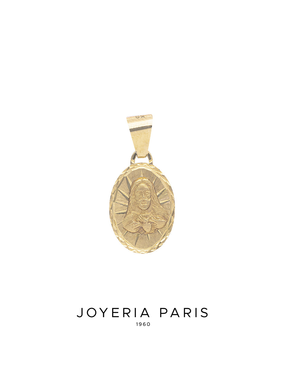 Medalla del Sagrado Corazón de 12mm en Oro 10k y 14k