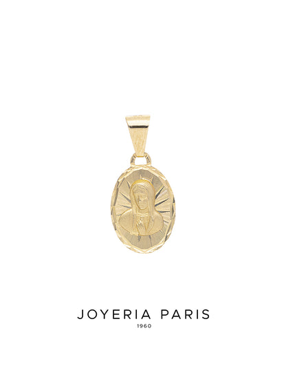 Medalla Virgen de Guadalupe Busto de 12mm en Oro 10k y 14k