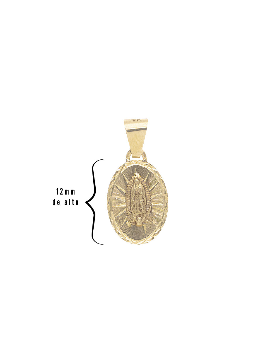 Medalla de la Virgen de Guadalupe 12mm en Oro 10k y 14k