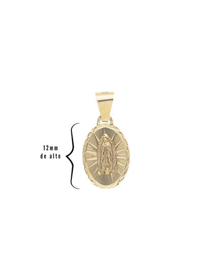 Medalla de la Virgen de Guadalupe 12mm en Oro 10k y 14k