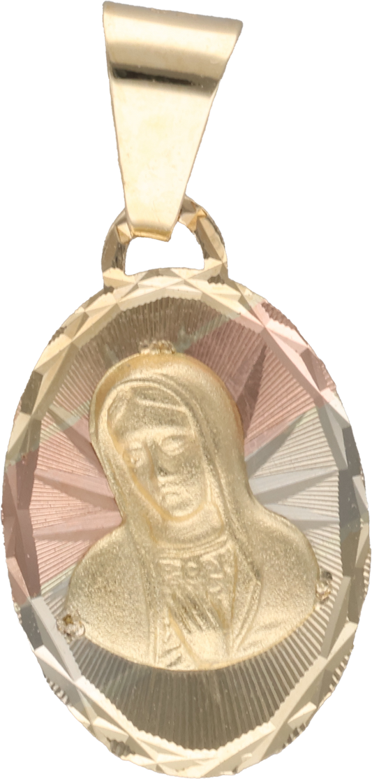 MEDALLA VIRGEN BUSTO ORO 10-14K FLORENTINO (mm)