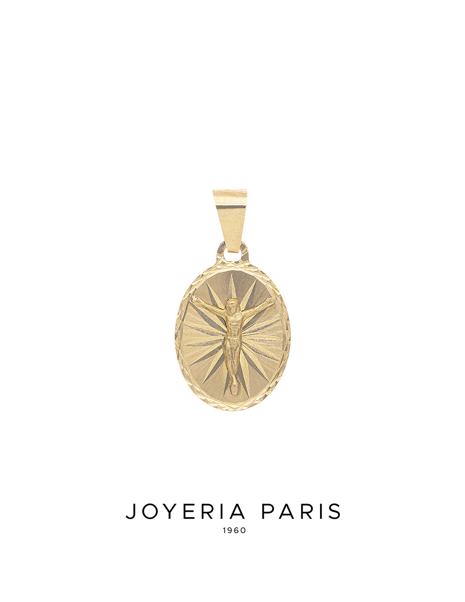 Medalla Cristo de 15mm en Oro 10k y 14k