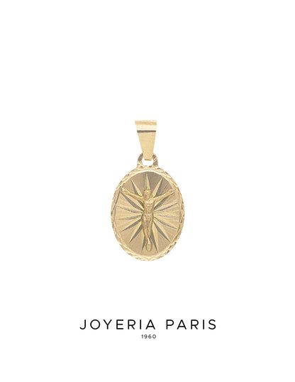 Medalla Cristo de 15mm en Oro 10k y 14k