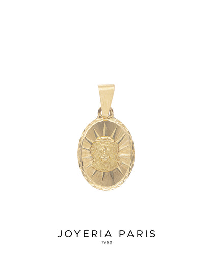 Medalla Ovalada Divino Rostro 15mm en Oro 10k y 14k
