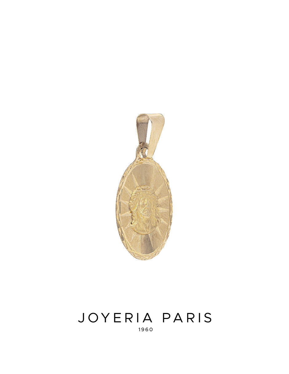 Medalla Ovalada Divino Rostro 15mm en Oro 10k y 14k