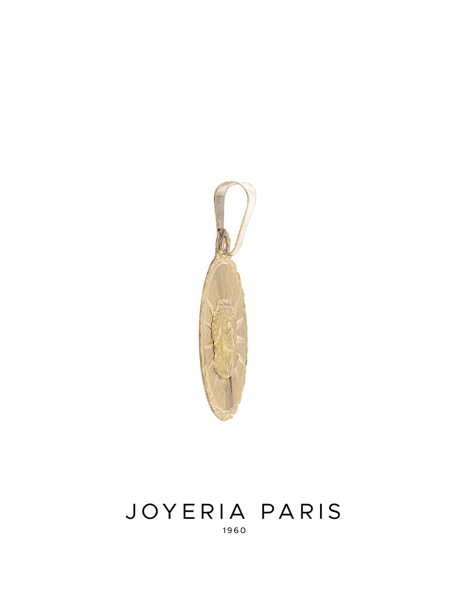 Medalla Ovalada Divino Rostro 15mm en Oro 10k y 14k