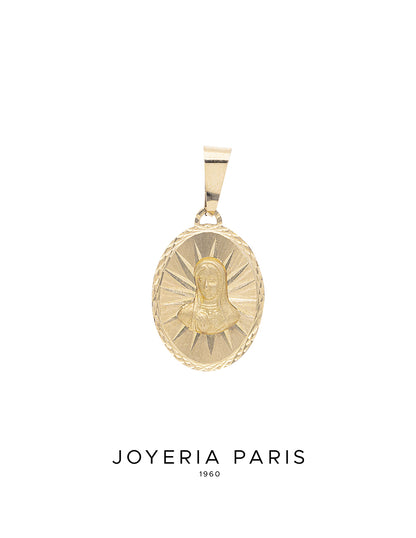 Medalla Virgen de Guadalupe 19mm en Oro 10k y 14k