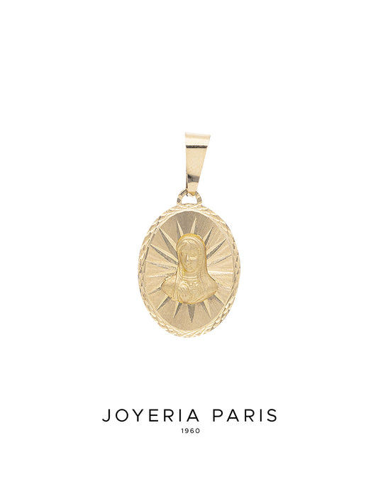 Virgin of Guadalupe Medal 19mm in 10k and 14k Gold