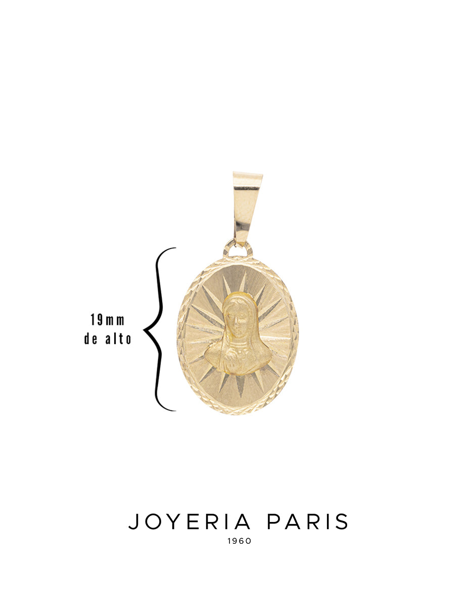Medalla Virgen de Guadalupe 19mm en Oro 10k y 14k