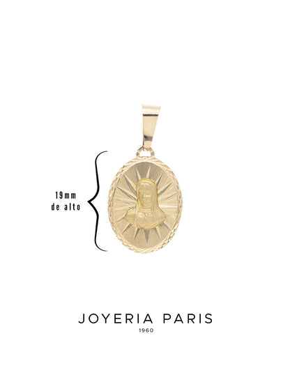 Medalla Virgen de Guadalupe 19mm en Oro 10k y 14k