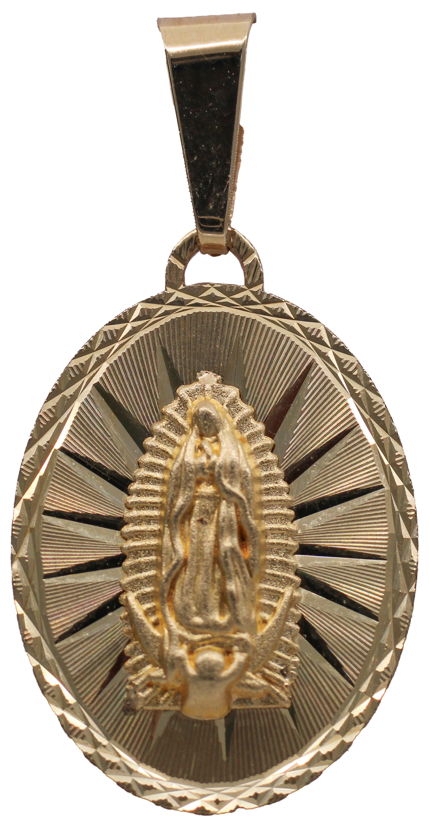 MEDALLA VIRGEN GUADALUPE ORO 10-14K OVAL (19mm)