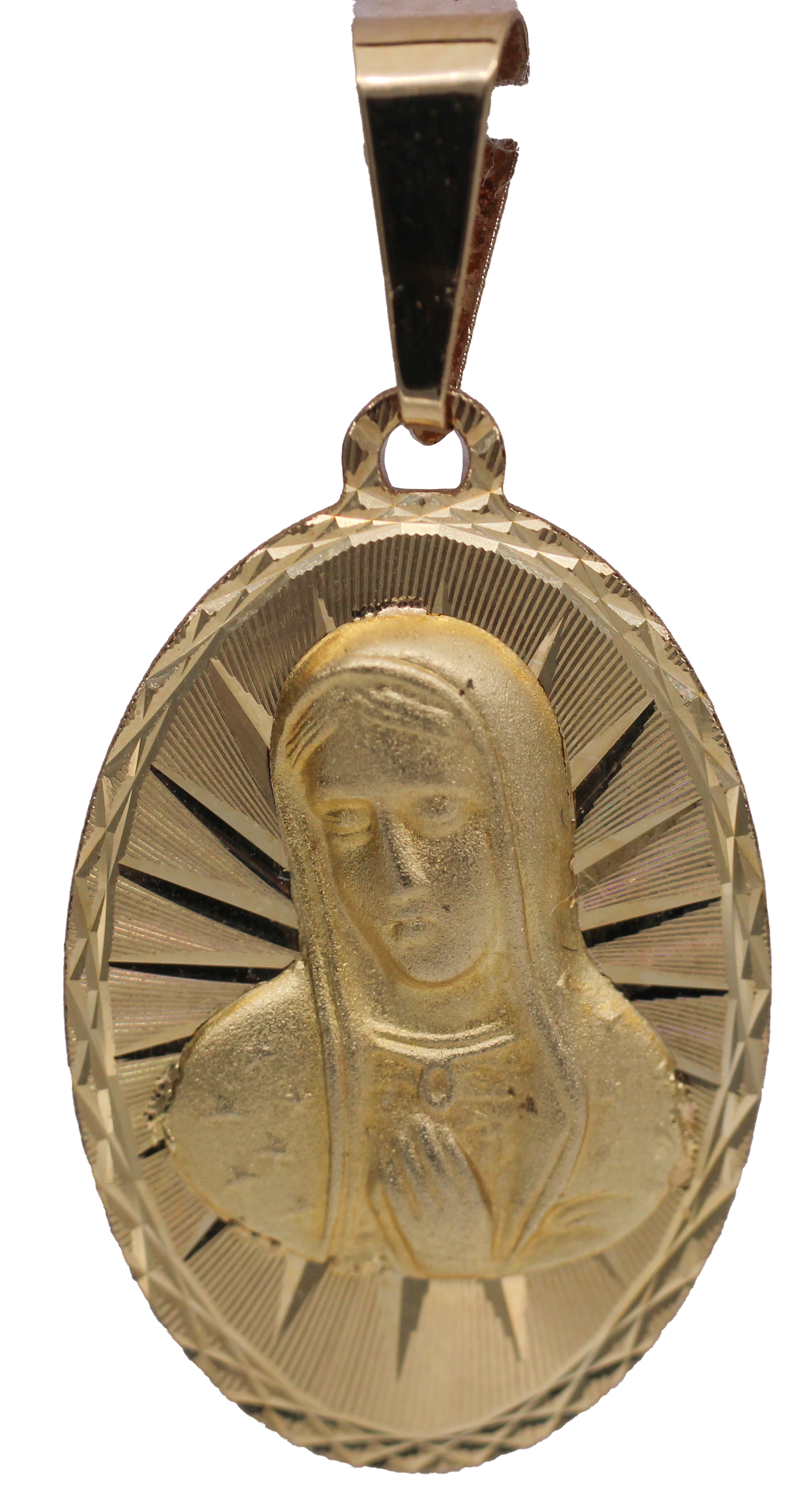 MEDALLA VIRGEN BUSTO ORO 10-14K OVAL (mm1)