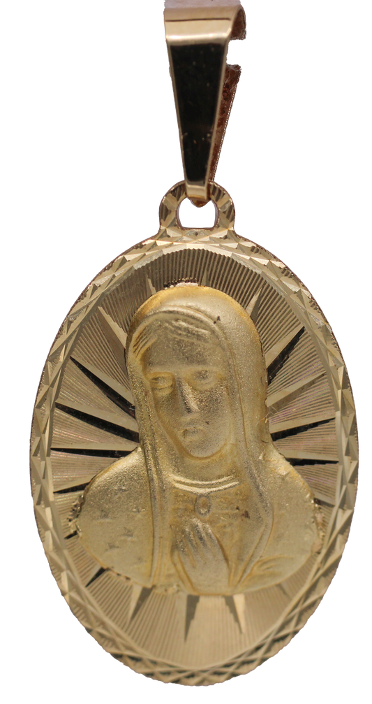 MEDALLA VIRGEN BUSTO ORO 10-14K OVAL (mm1)