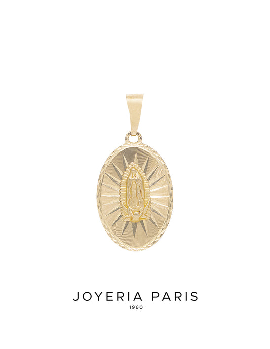 Guadalupe Virgin Medal 22mm in 10k and 14k Gold