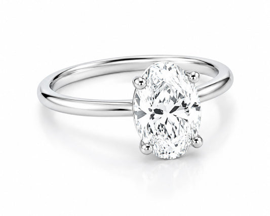 Solitario Corte Oval de .50ct en Oro 14k
