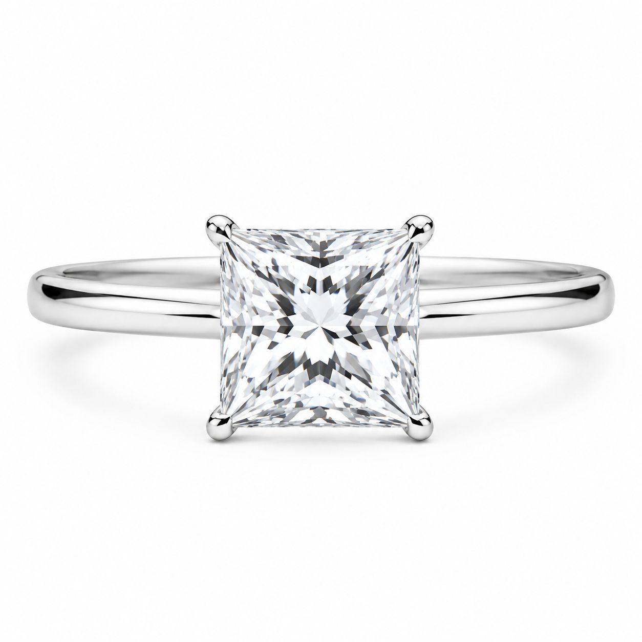 Solitario Corte Princesa de .50ct en Oro 14k