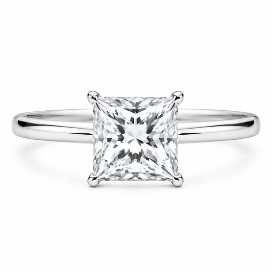 Solitario Corte Princesa de .50ct en Oro 14k