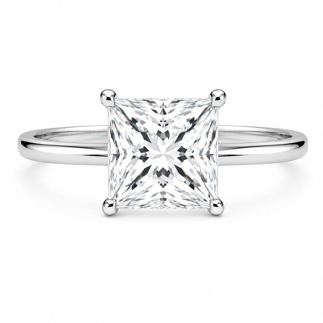 Solitario Corte Princesa de 1ct en Oro de 14k