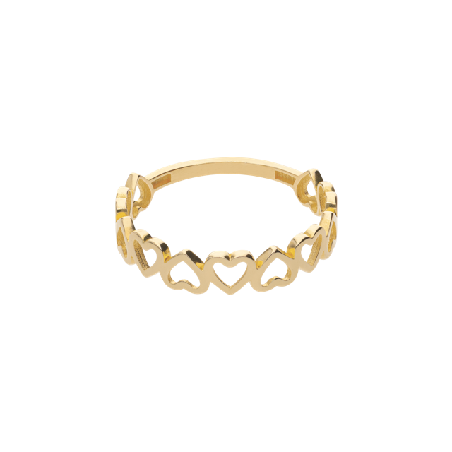 Anillo de Siluetas de Corazones en Oro 10k y 14k