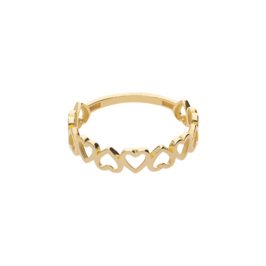 Anillo de Siluetas de Corazones en Oro 10k y 14k