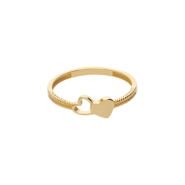Anillo con 2 Corazones en Oro de 10k y 14k