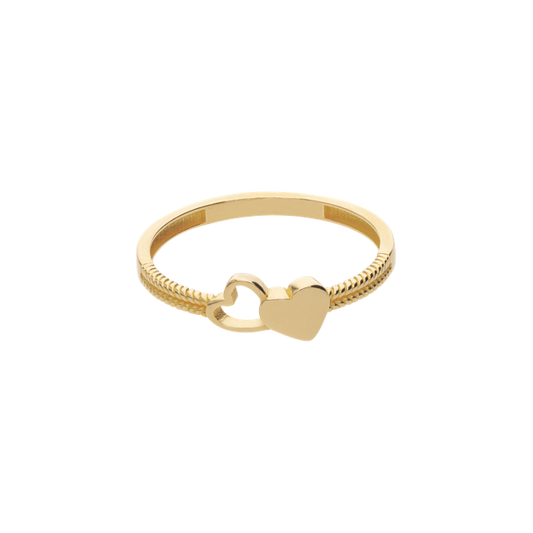 Anillo con 2 Corazones en Oro de 10k y 14k