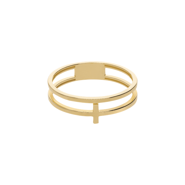 Anillo Doble Línea Minimalista en Oro de 10k y 14k