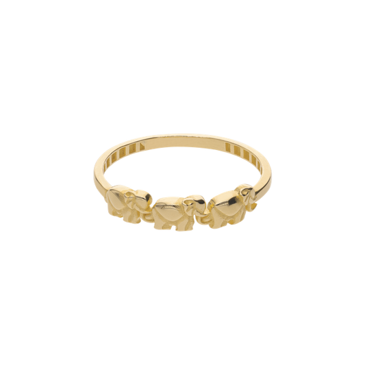 Anillo con 3 Elefantes en Oro de 10k y 14k