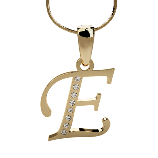 INICIAL ORO 14K LETRA "E" CON ZIRCONIA