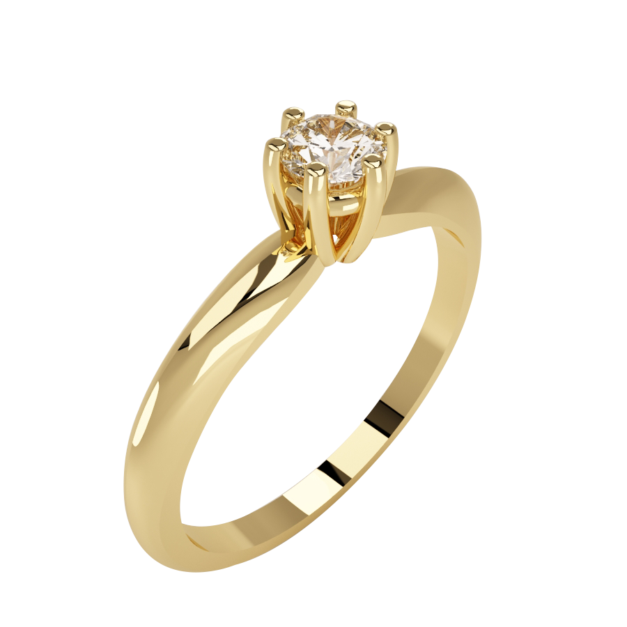 SOLITARIO ZIRCONIA ORO 14K