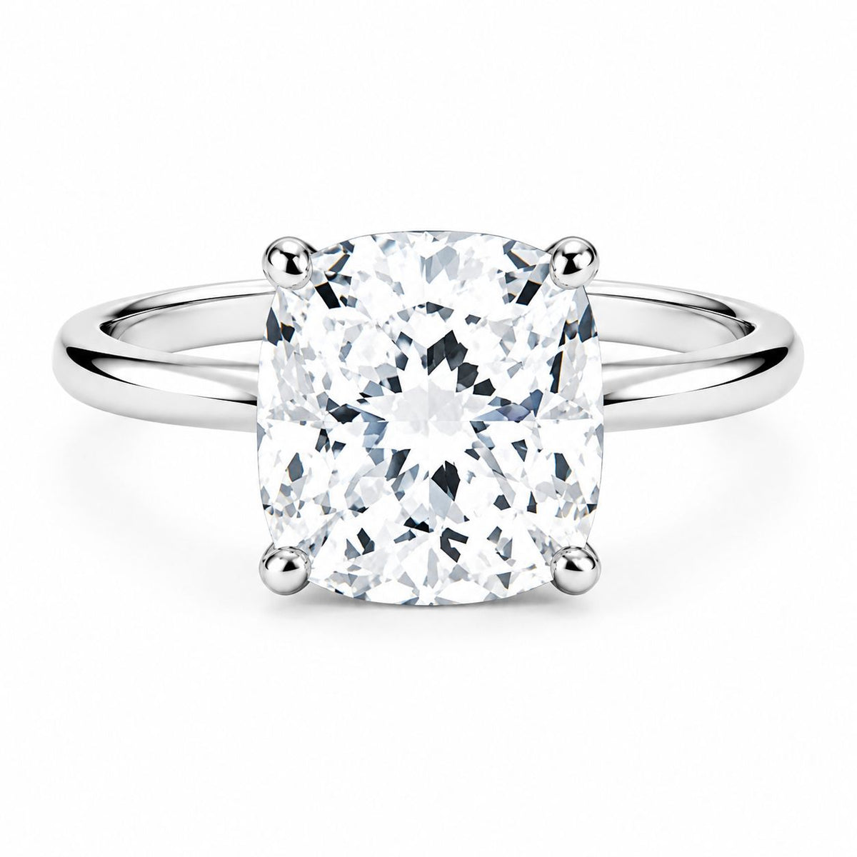Solitario Oro 14k Diamante Natural Corte Cushion 1.5ct