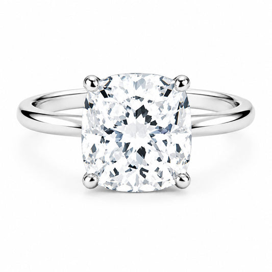 Solitario Oro 14k Corte Laboratorio Corte Cushion 0.50ct