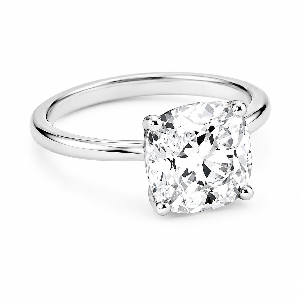 Solitario Oro 14k Diamante Natural Corte Cushion 0.50ct
