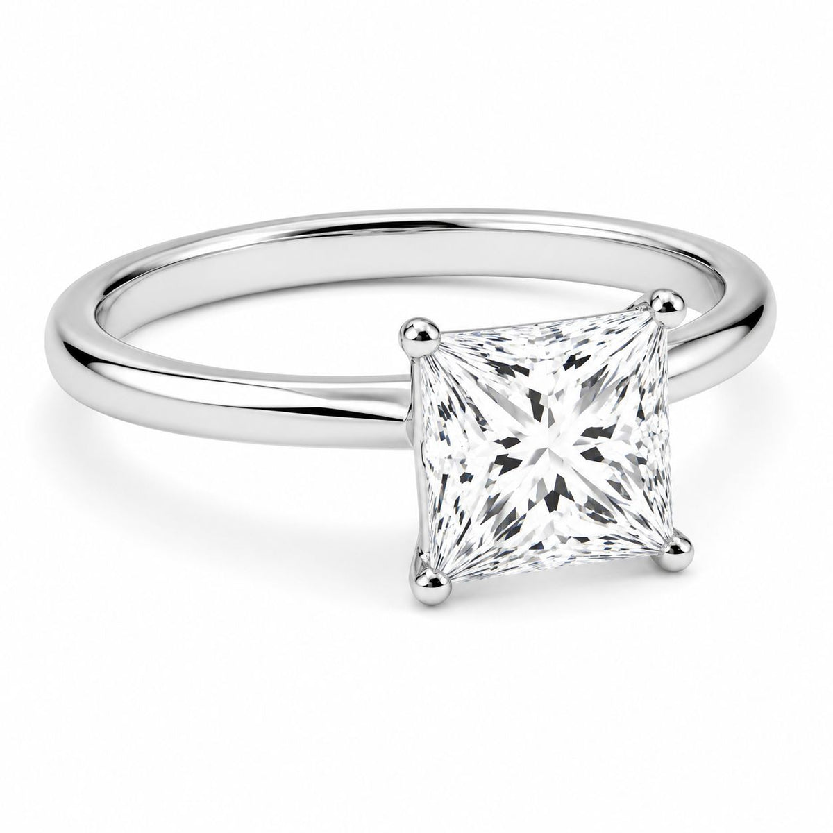 Solitario Oro 14k Circonia Corte Princesa