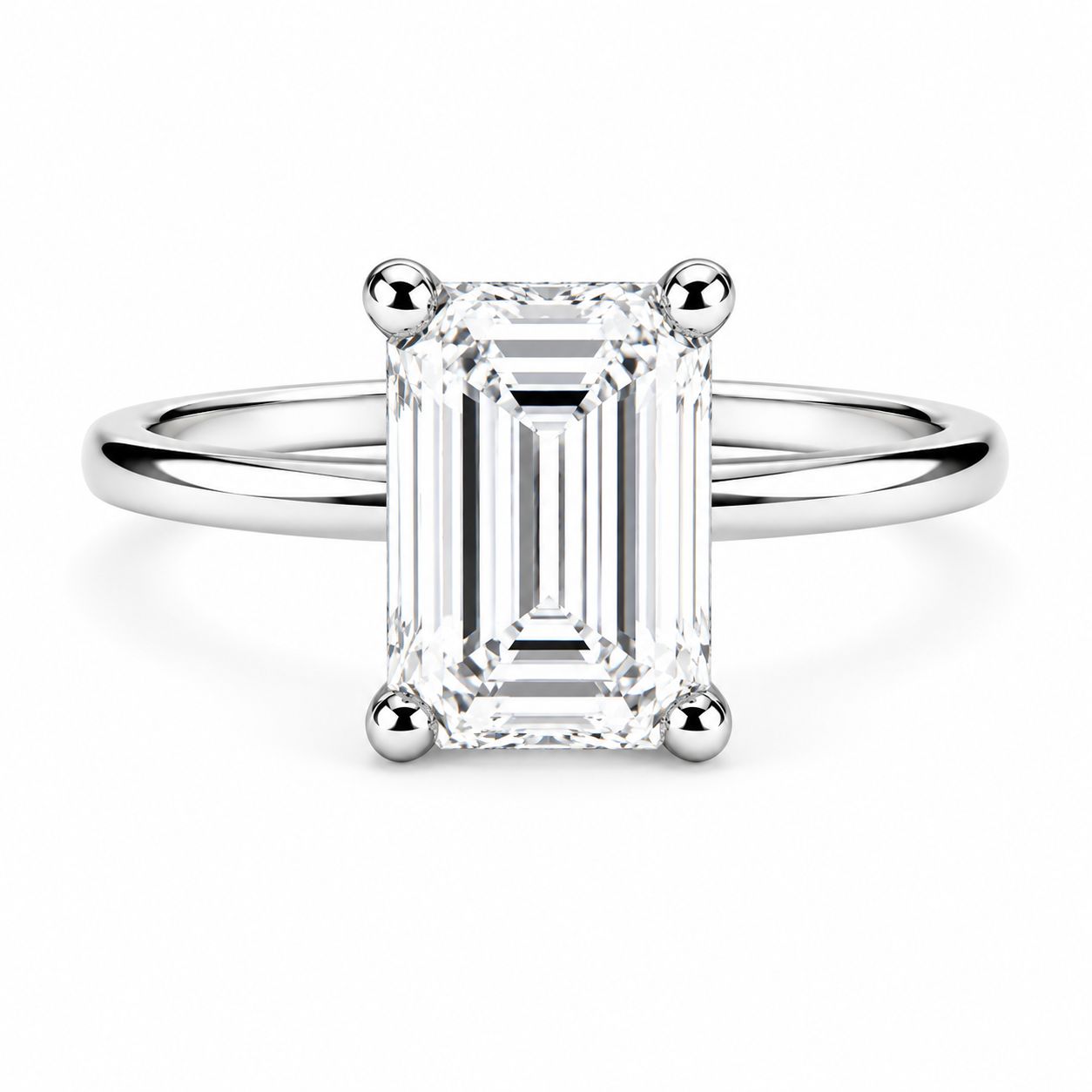 Solitario Corte Esmeralda de 1ct en Oro 14k