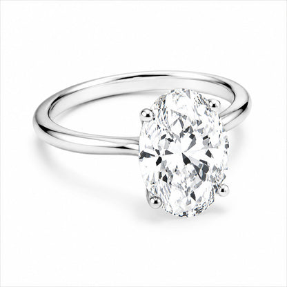 Solitario Oro 14k Diamante Natural Corte Ovalado 0.50ct