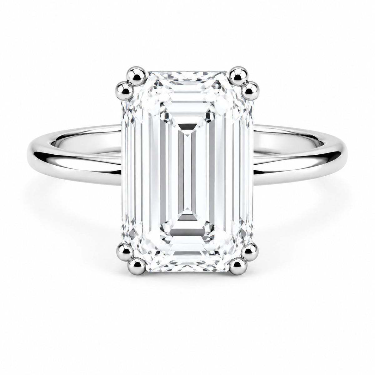 Solitario Oro 14k Diamante Laboratorio Corte Esmeralda 1.5ct