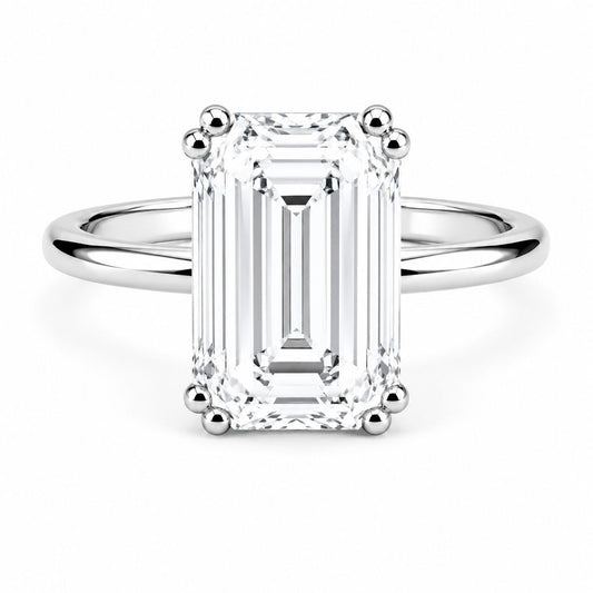 Solitario Oro 14k Diamante Natural Corte Esmeralda 1.5ct