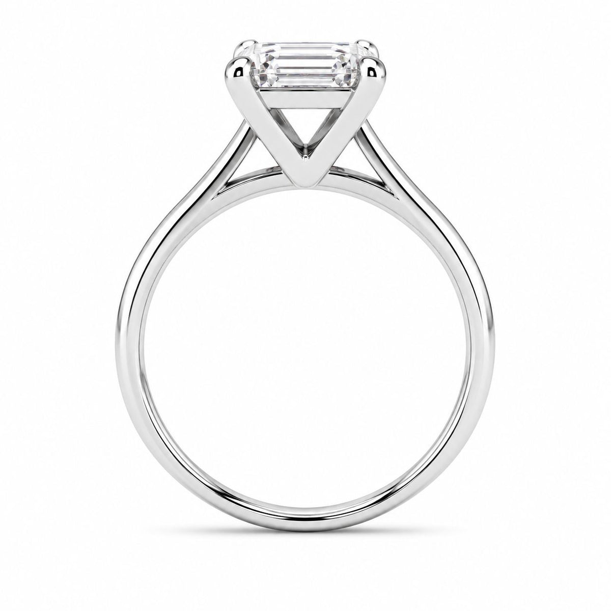 Solitario Oro 14k Diamante Laboratorio Corte Esmeralda 1.5ct